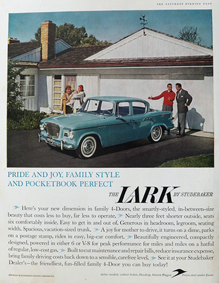 1959 Studebaker Lark Car Ad ~ Pride and Joy