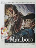 1959 Marlboro Cigarettes Ad ~ Hunky Tattoo Cowboy