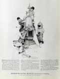 1960 Mass Mutual Insurance Ad ~ Kids Build Spaceship ~ Rockwell