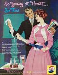 1959 Pepsi Ad ~ Couple Examines Some Travel Brochures