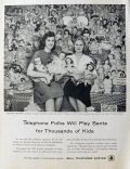1957 Bell Telephone Ad ~ Operators Distribute Dolls for Christmas