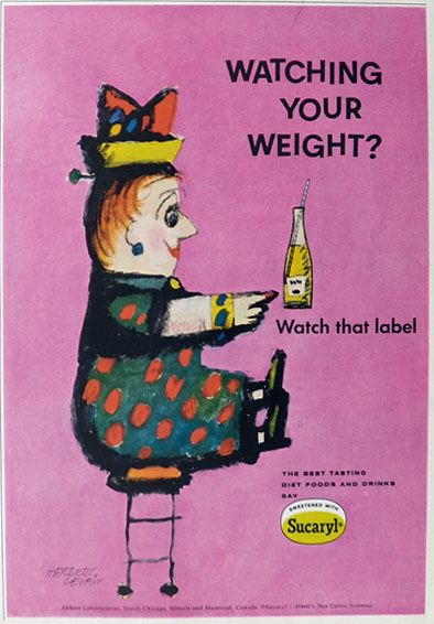 1958 Sucaryl Sweetener Ad ~ Herbert Leupin Art