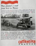 1928 Caterpillar Tractor Photo Ad ~ From Here to Porter
