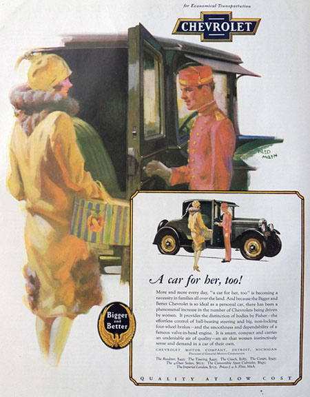 1928 Chevy Ad ~ A Car For Her, Too!