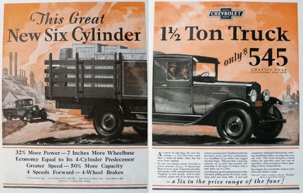 1929 Chevy Six Cylinder Truck Ad