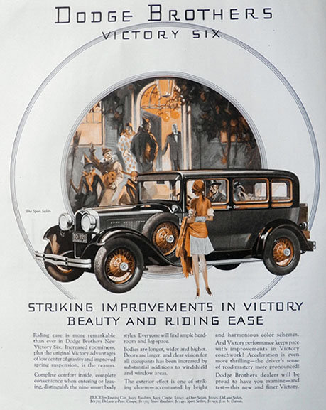 1928 Dodge Victory Six Sport Sedan Ad ~ Halloween Party