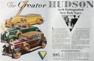 1929 Greater Hudson Automobile Ad ~ New Body Types