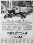 1926 International Trucks Ad ~ NY Sanitation Plow Truck