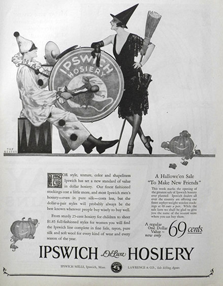 1925 Ipswich Hosiery Ad ~ Halloween Art