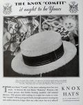 1928 Knox Straw Hat Ad ~ "Comfit"
