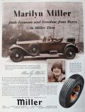 1928 Miller Tires Ad ~ Marilyn Miller