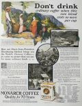 1927 Monarch Coffee Ad ~ Direct From Plantation