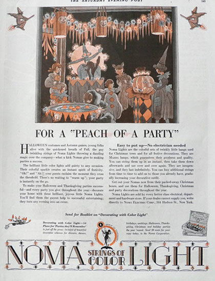 1928 Noma String Lights Ad ~ Halloween Lights