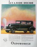 1928 Oldsmobile Sedan Ad ~ Let a Ride Decide