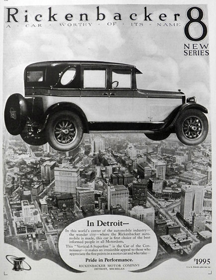 1925 Rickenbacker 8 Car Ad ~ Worthy Of Its Name