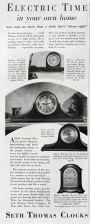 1928 Seth Thomas Clocks Ad ~ Electric Time In Your Home