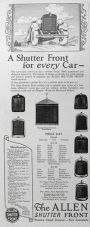1925 Allen Shutter Fronts for Cars Ad