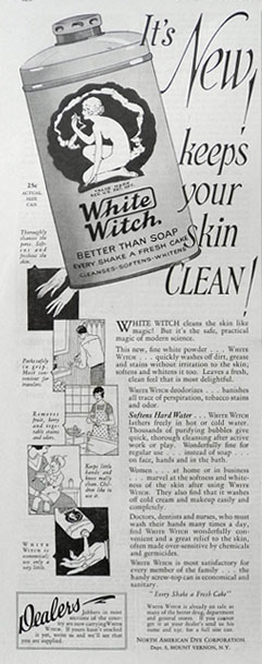 1926 White Witch Soap Ad ~ Keeps Your Skin Clean
