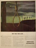 1942 WWII American Locomotive Ad ~ Hanging Noose
