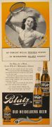 1940 Blatz Beer Ad ~ Forest Hills Tennis