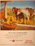 1947 Calvert Whiskey Ad ~ Tom Lovell Horses