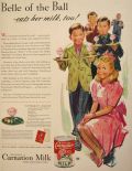 1942 Carnation Milk Ad ~ Peppermint Mousse Recipe