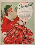 1942 WWII Chesterfield Cigarettes Ad ~ Santa & Army Packaging