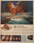 1942 Gruen Watch Ad ~ Woman Kisses Soldier