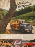 1941 Plymouth Wood Panel Sportsmen Ad ~ Go Happiily
