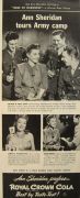 1943 Royal Crown RC Cola Ad ~ Ann Sheridan at Army Camp