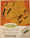 1942 Sheaffer's Fountain Pen Ad ~ Letters Keep Us Together