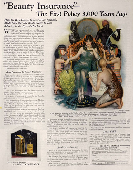 1925 Mulsified Shampoo Ad ~ Earl Christy Art