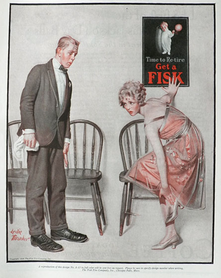 1926 Fisk Tires Ad ~ Young Woman Hurts Foot