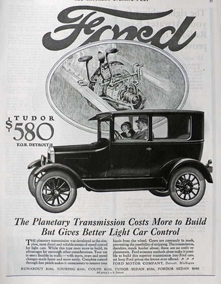 1926 Ford Tudor Ad ~ Planetary Transmission
