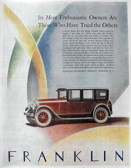 1926 Franklin Car Ad ~ Enthusiastic Owners