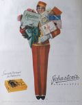 1928 Johnston's Chocolates Ad ~ Packaged For Halloween