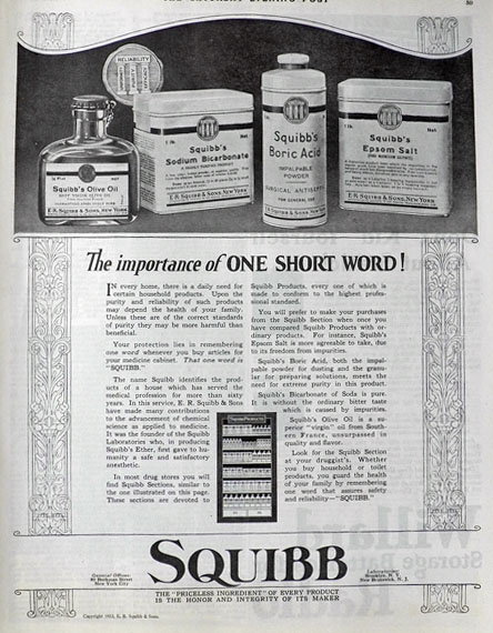 1923 Squibb Remedies Ad