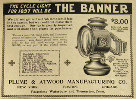 1897 The Banner Bicycle Lamp Ad