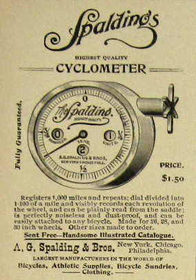 1896 Spalding Bicycle Cyclometer Ad