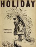 1959 Holiday Magazine Cover ~ Ronald Searle ~ Indian Takes Pics