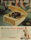1957 Motorola Portable Fiberglass Hi-Fi Record Player Ad
