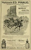 1896 Pinaud Roman Salts & Violette Reine Perfume Ad