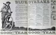 1917 Blue Streak Bicycle Tires Ad ~ Frank Hoffman Art