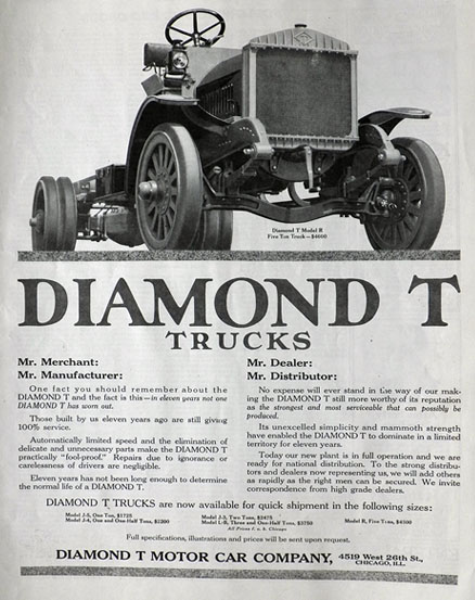 1917 Diamond T Trucks Ad ~ Model R