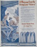 1917 U.S. Tires Ad ~ Message From the Firing Line