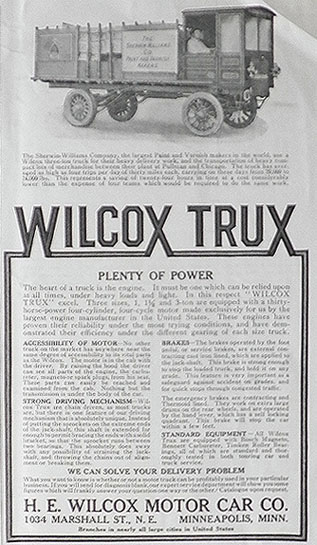 1911 Wilcox Trux Ad ~ Sherwin Williams Truck