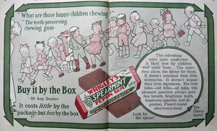 1912 Early Wrigley's Chewing Gum Ad ~ Happy Children
