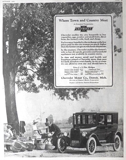 1923 Chevy Ad ~ Where Town & Country Meet
