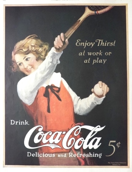 1923 Coca Cola Coke Ad ~ Tennis Lady