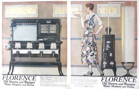 1923 Florence Oil Stove & Range Ad ~ Coles Phillips